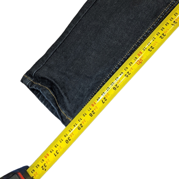 3/$25 TopShop Baxter Moto Straight Leg Dark Wash Jeans size 26x32 - Picture 9 of 15